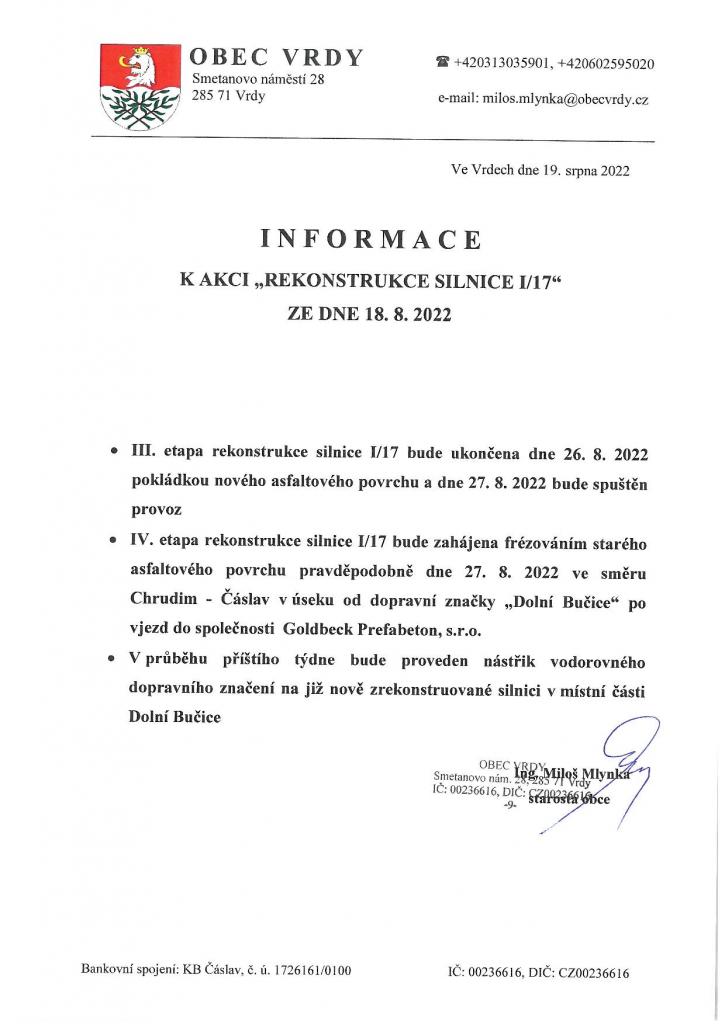 informace 18.8.2022